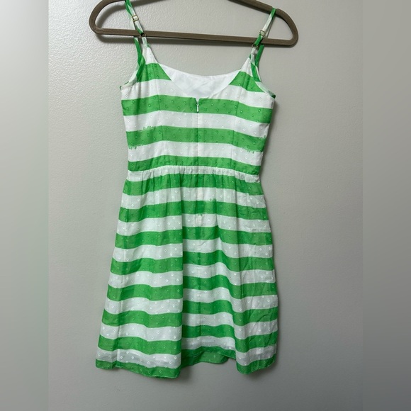 Lilly Pulitzer Antonia mini Dress in New Green Awning Stripe - Picture 4 of 11